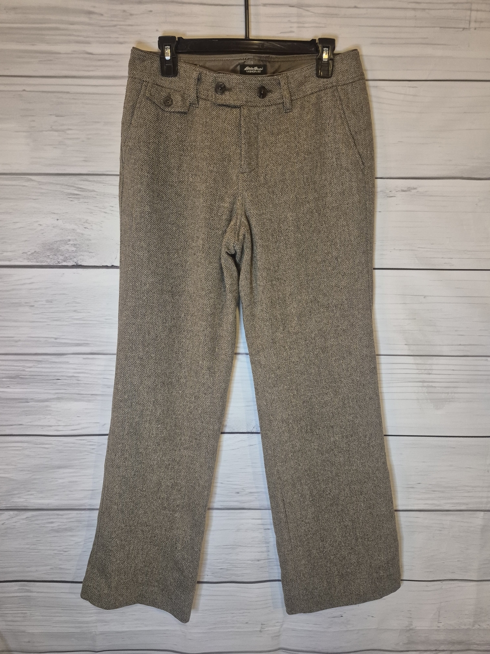 Eddie Bauer Women's Gray Tweed Semi Wide-Leg Trousers 8